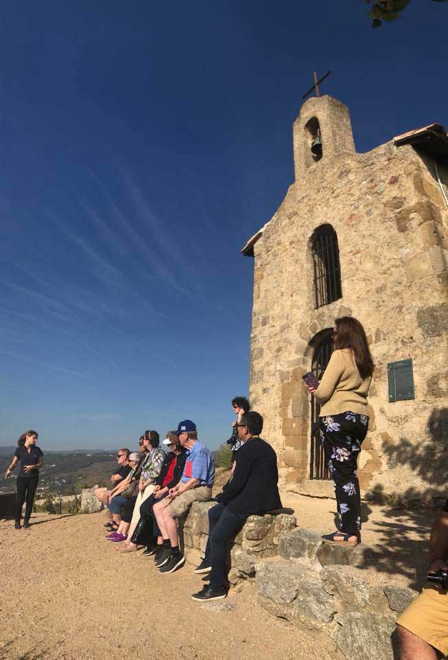 Visit of the Saint-Christophe Chapel on the hill of Tain-l’Hermitage, Drôme, with Mistral Tour, organizer of wine tours in the Rhône Valley.