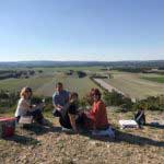Wine tasting waiting for sunset in the bush, in the heart of Provence: Mistral Tour designs and delivers wine tours in Provence and the Rhône Valley.
